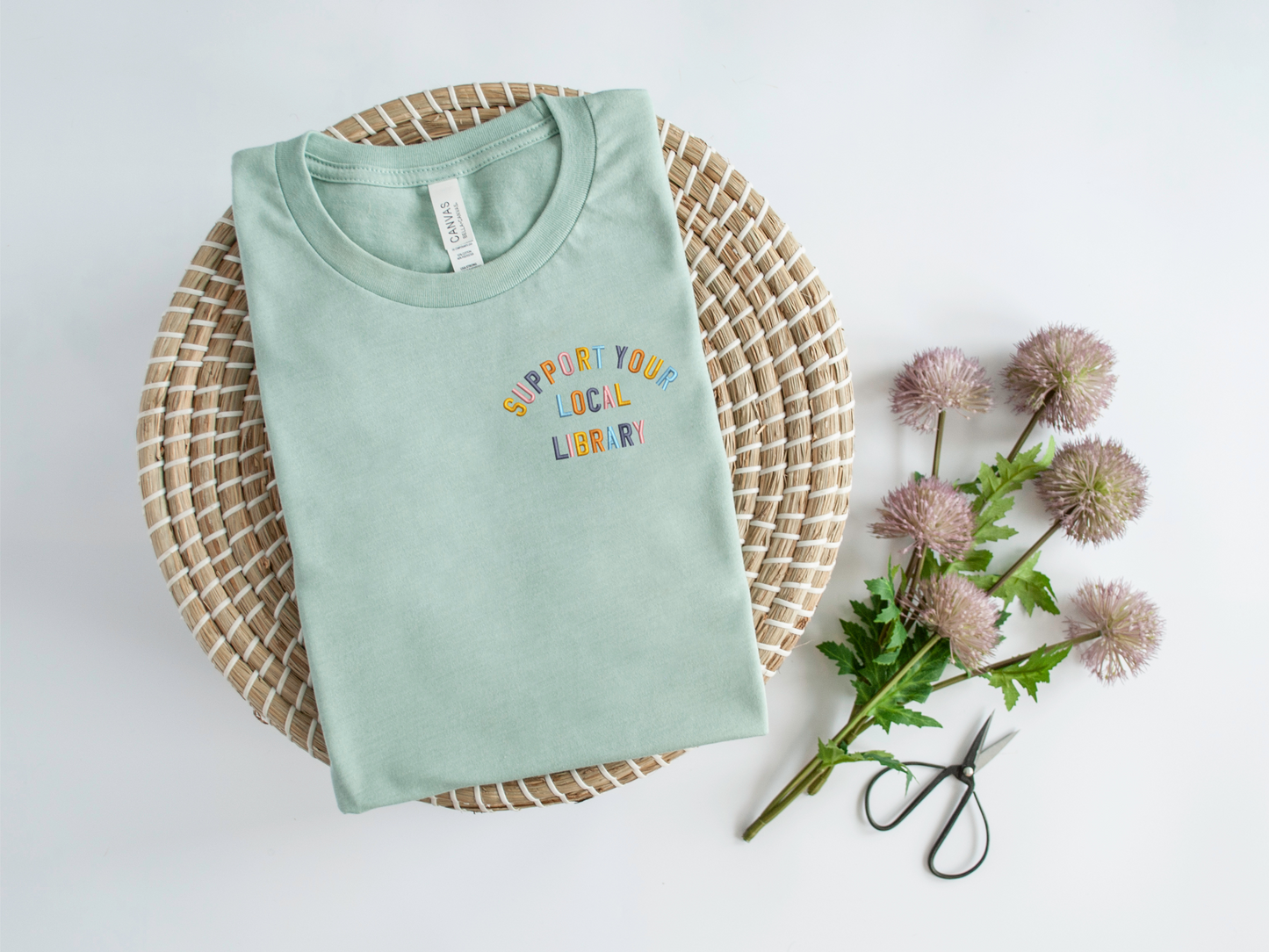 Support Your Local Library Embroidered T-Shirt
