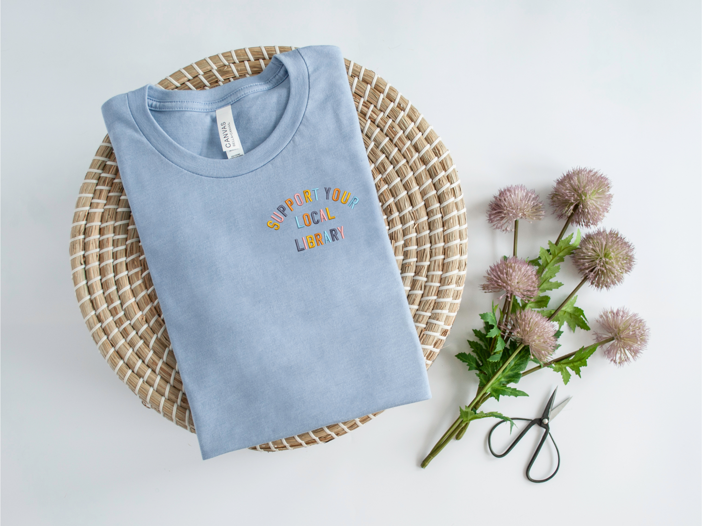 Support Your Local Library Embroidered T-Shirt
