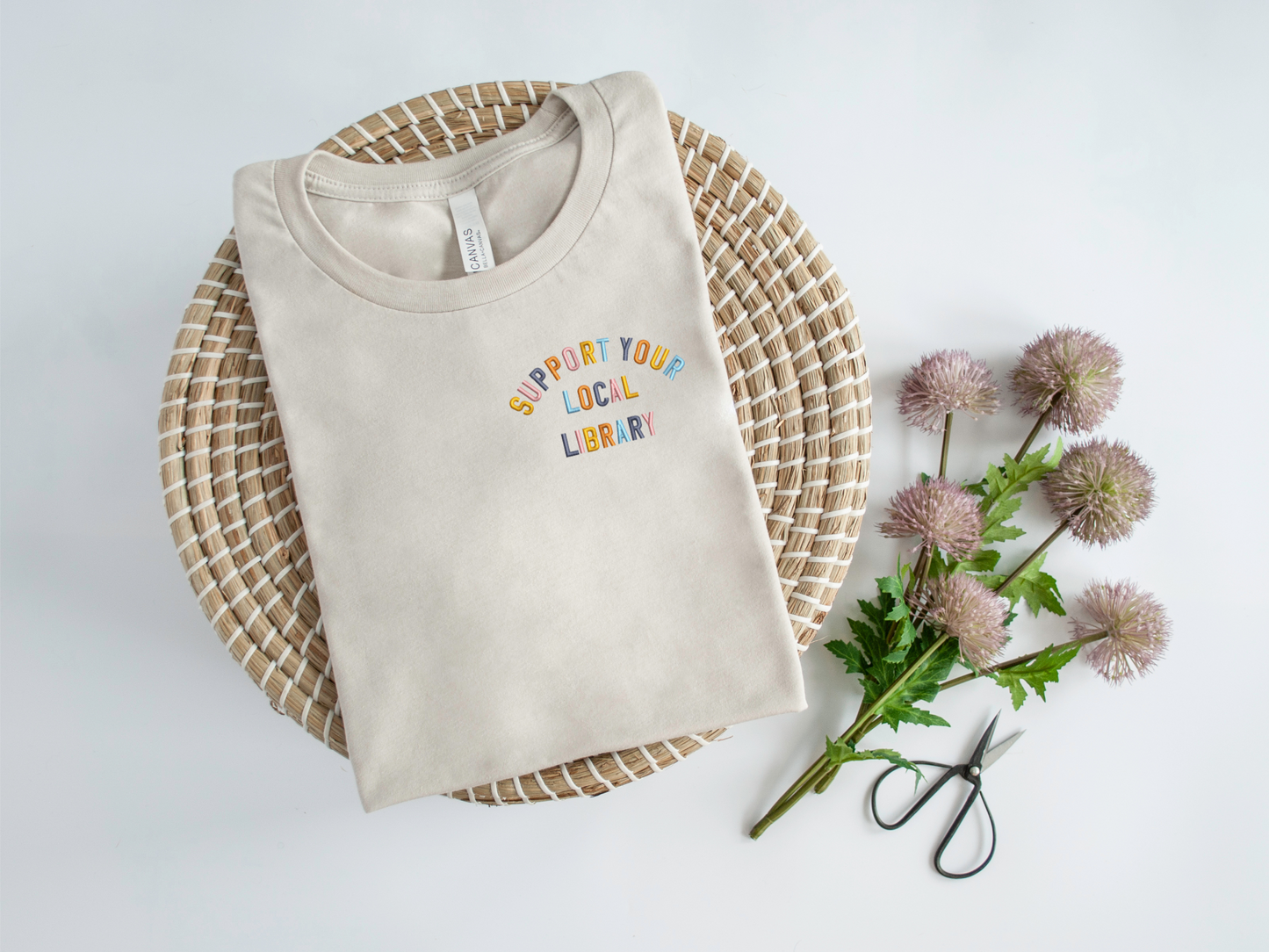 Support Your Local Library Embroidered T-Shirt