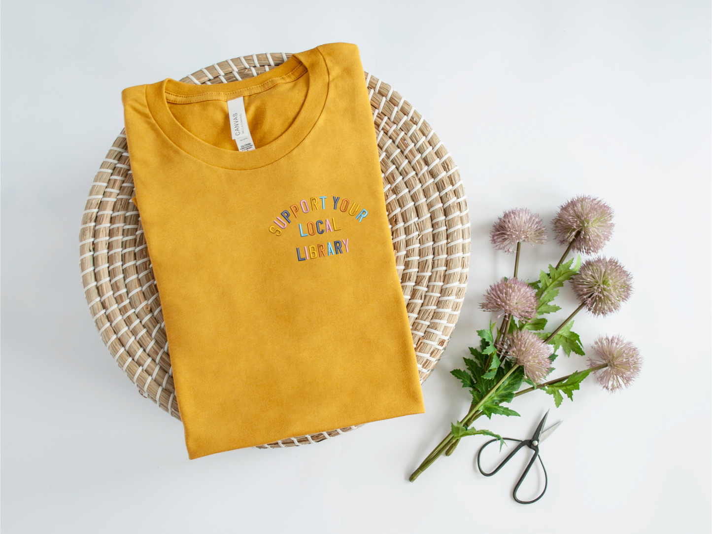 Support Your Local Library Embroidered T-Shirt