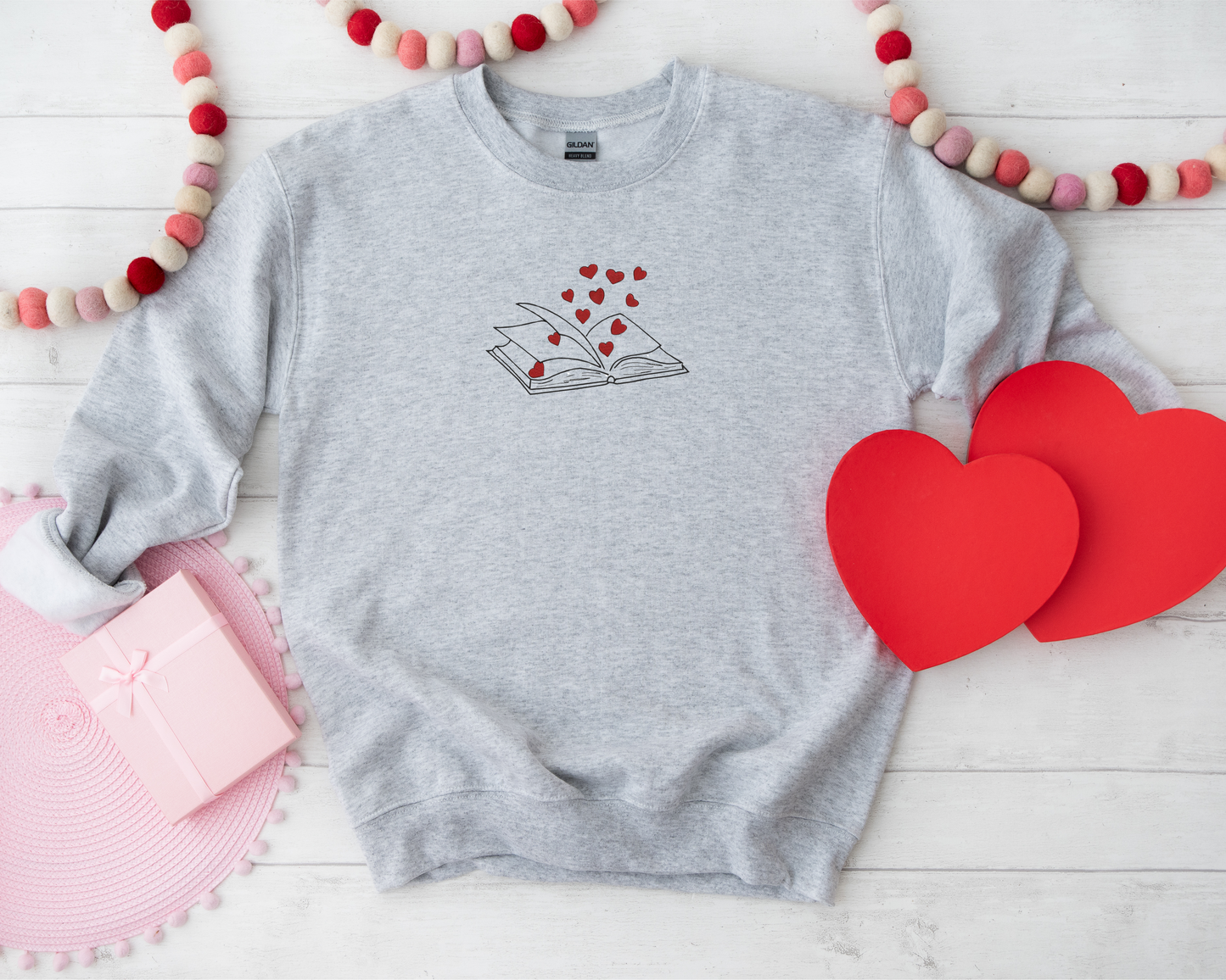 For the Love of Books Embroidered Sweatshirt