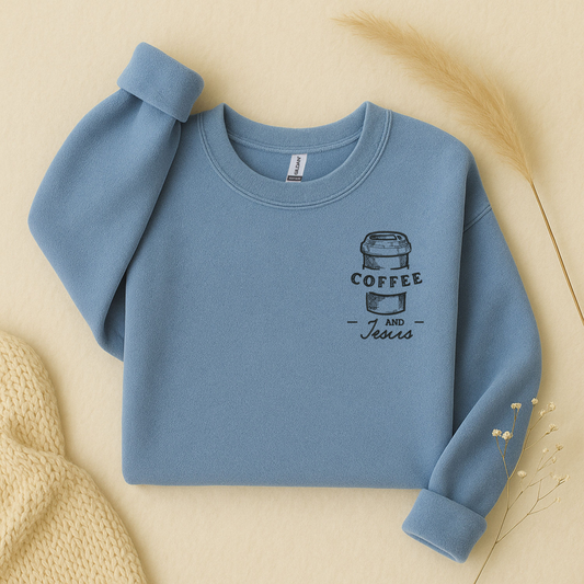 Coffee and Jesus Embroidered Sweatshirt