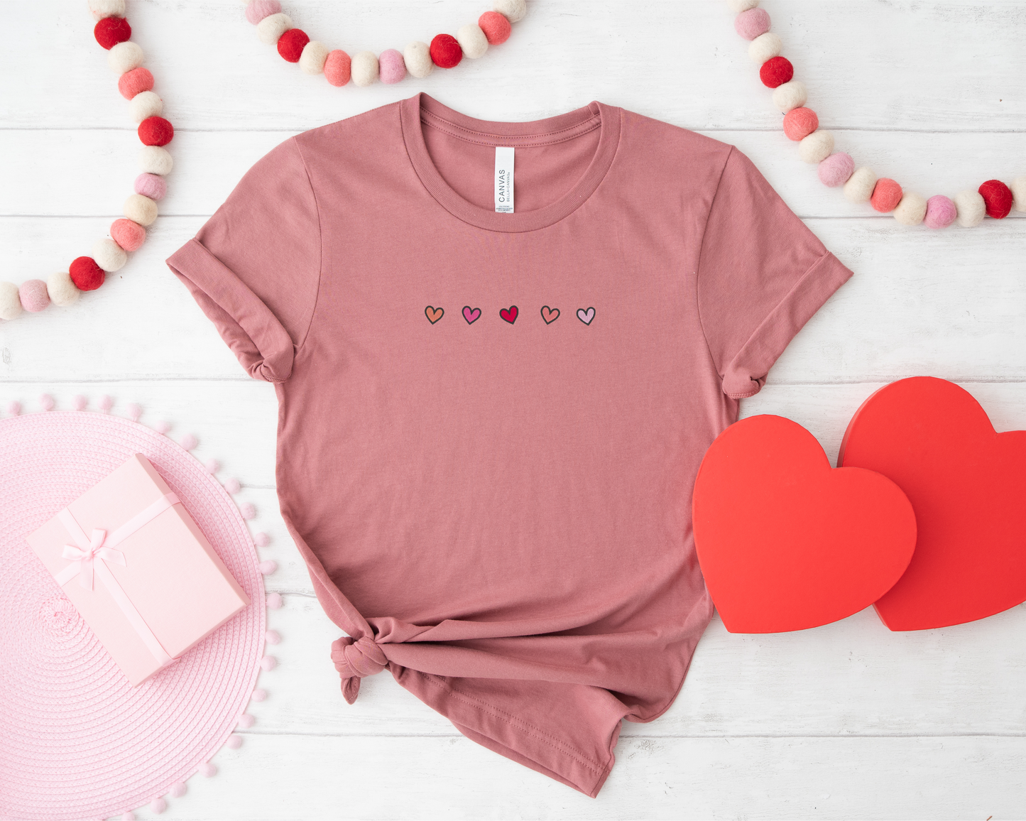 Dainty Hearts Embroidered T-shirt