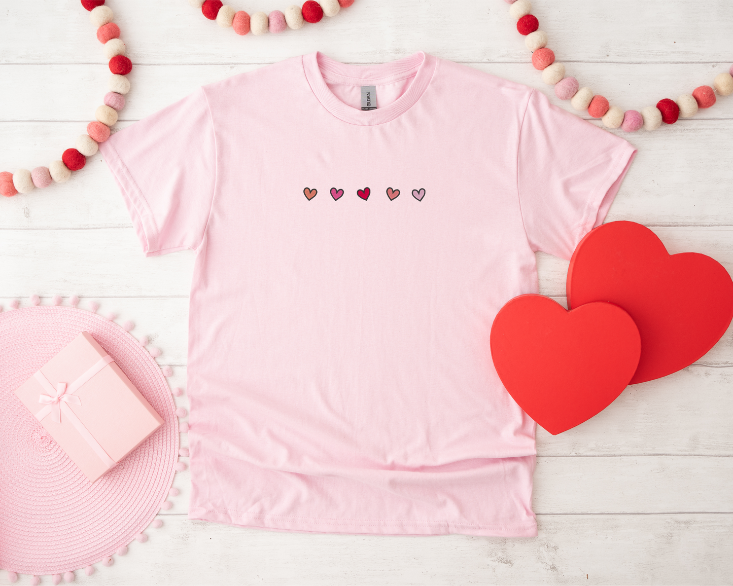 Dainty Hearts Embroidered T-shirt