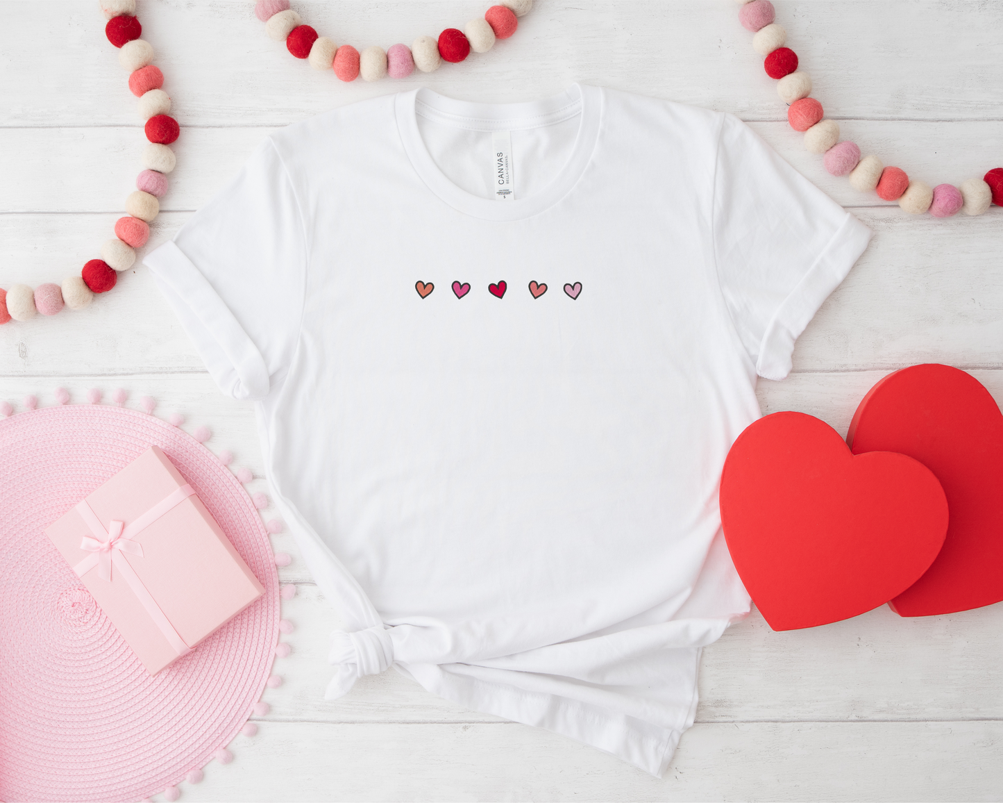 Dainty Hearts Embroidered T-shirt