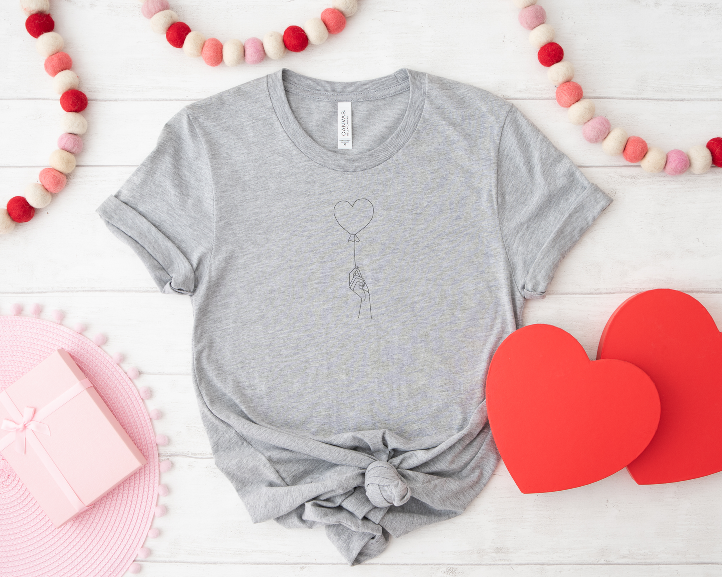 Heart Balloon Embroidered T-Shirt and Sweatshirt