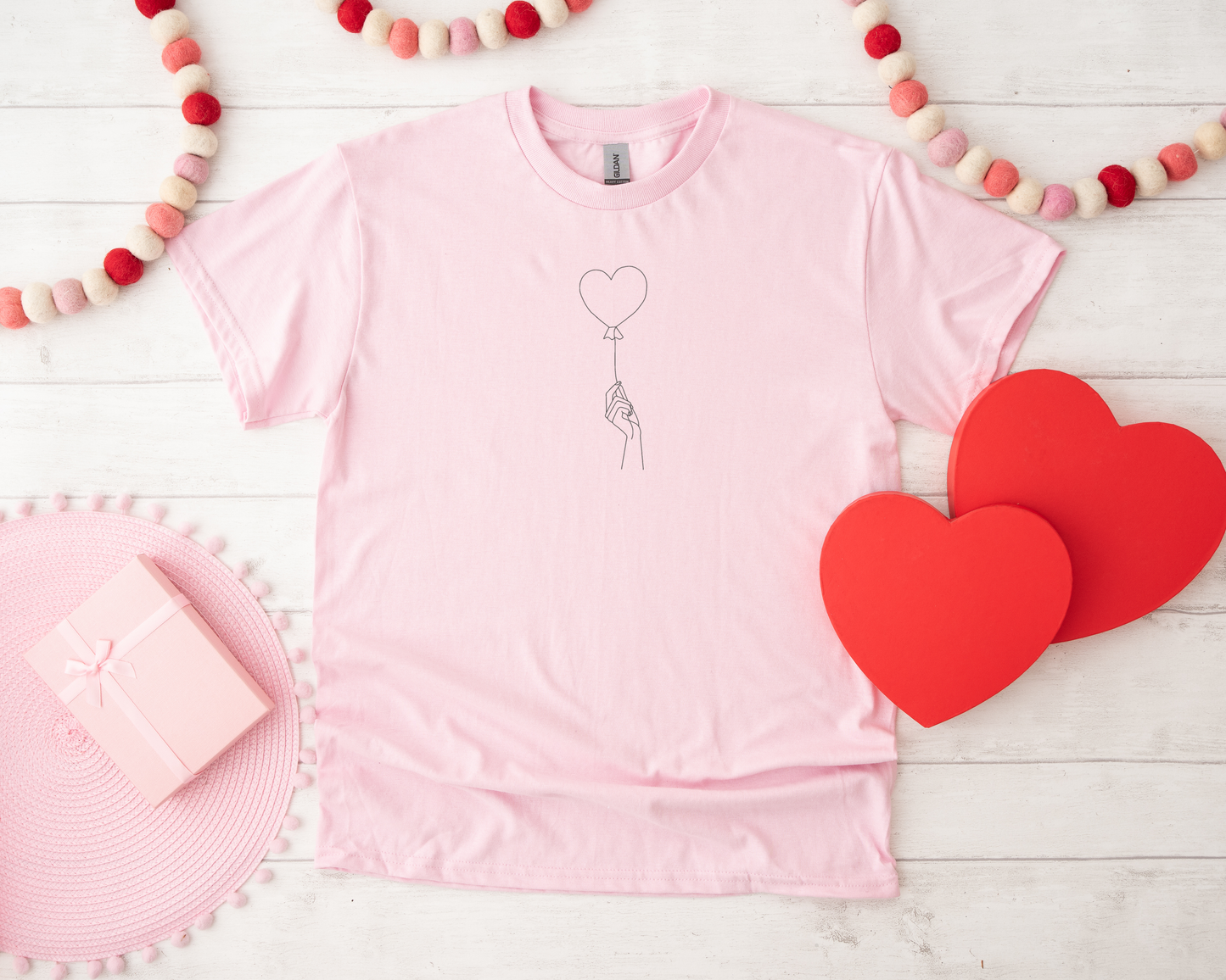 Heart Balloon Embroidered T-Shirt and Sweatshirt