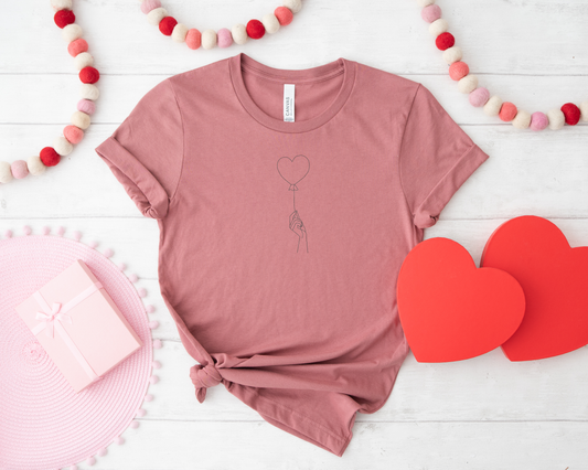 Heart Balloon Embroidered T-Shirt and Sweatshirt