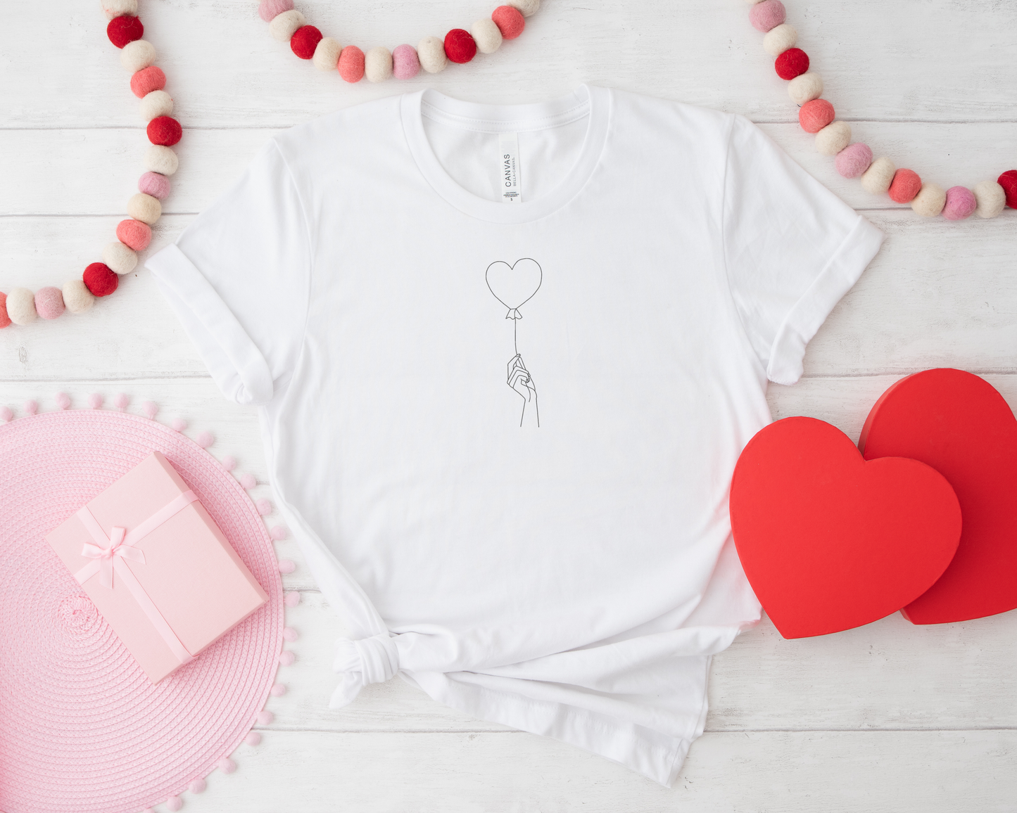 Heart Balloon Embroidered T-Shirt and Sweatshirt