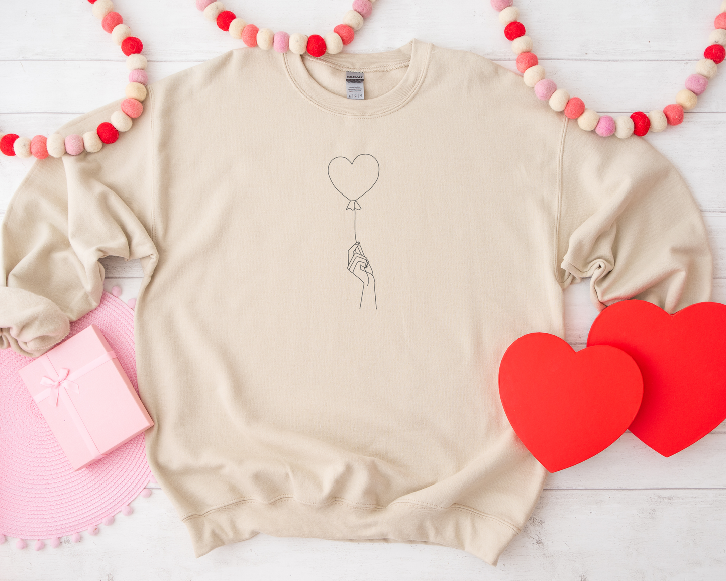 Heart Balloon Embroidered T-Shirt and Sweatshirt