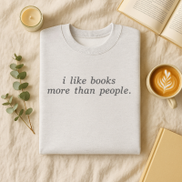 I Like Books Embroidered Sweatshirt and T- Shirt