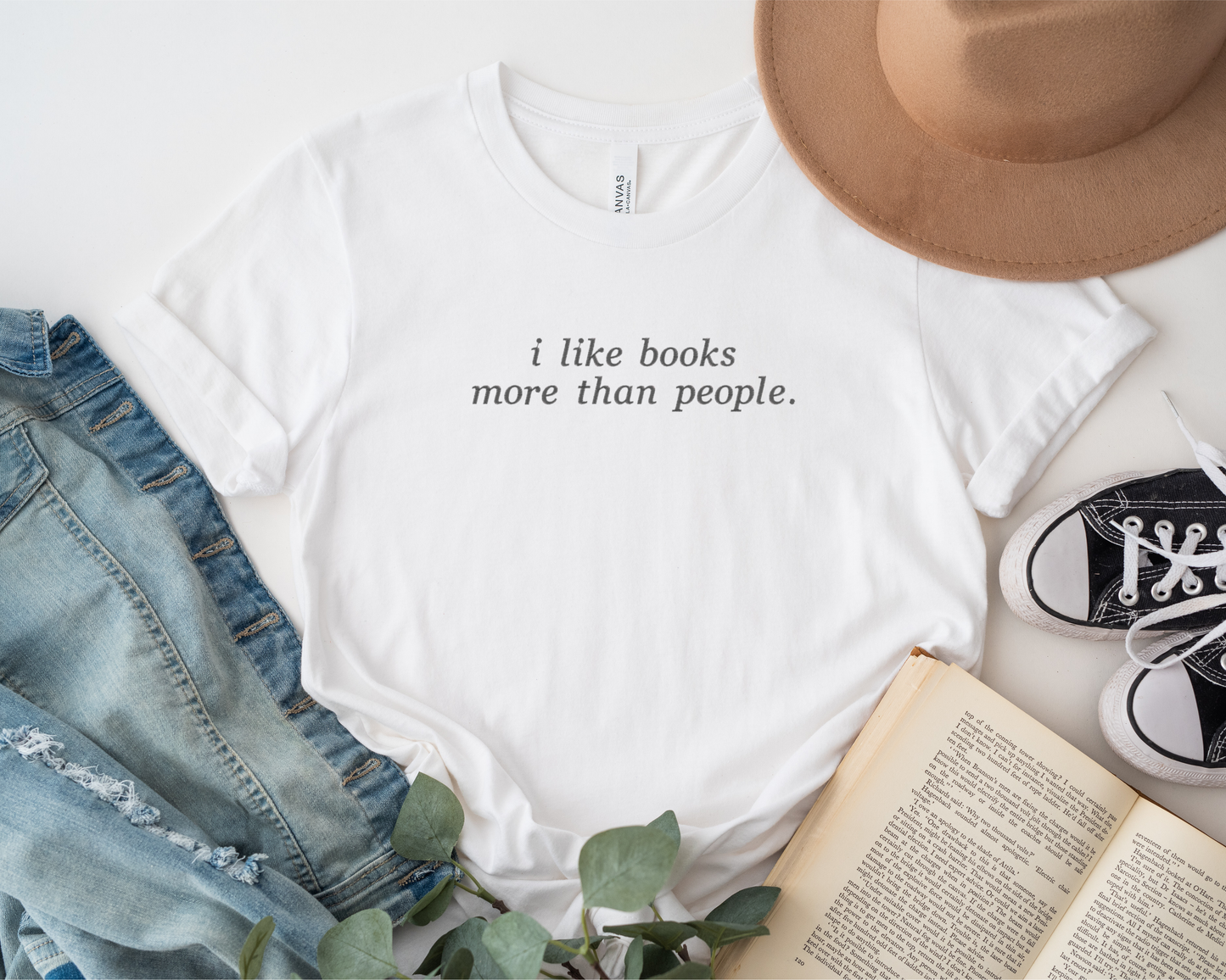 I Like Books Embroidered Sweatshirt and T- Shirt