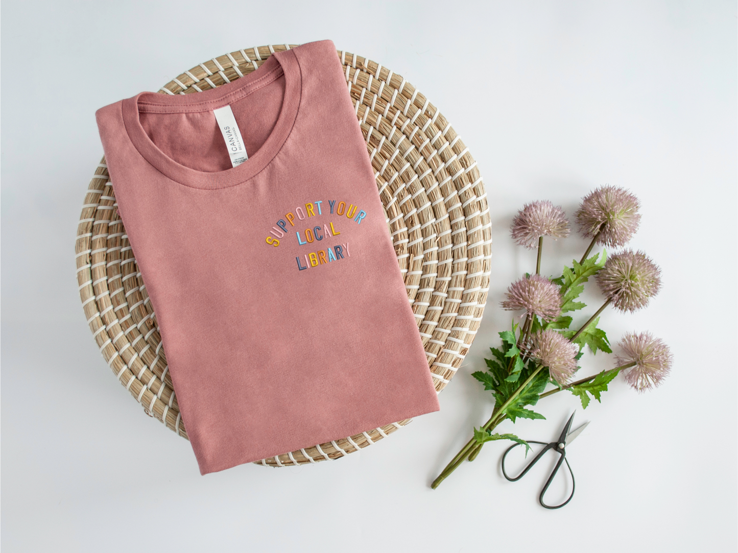 Support Your Local Library Embroidered T-Shirt